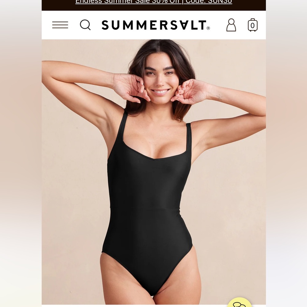 NWT Summersalt The Seascape Sweetheart One in black size 8 long torso